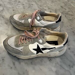 Golden Goose Gray and White Athletic Shoes